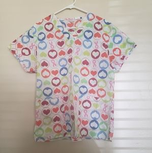 Hearts and Ribbons Scrub Top